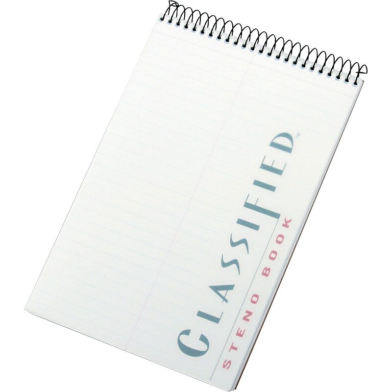 TOPS Docket Gold Steno Pad, 6" x 9", Gregg Ruled, White, 100 Sheets/Pad (99708) image 1