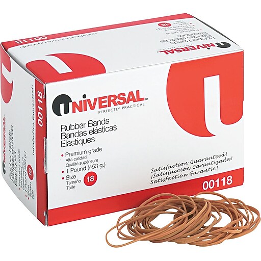 Universal Boxed Rubber Bands, Size 18, 3" x 1/16", 1 lb. Box at Staples