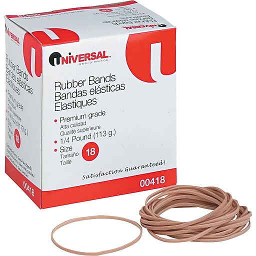 Shop Staples for Universal Boxed Rubber Bands, Size 18, 3" x 1/16", 1/4