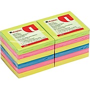 Universal Standard Self-Stick Notes, Assorted Neon Colors, 3" x 3", 12 100-Sheet Pads/Pk
