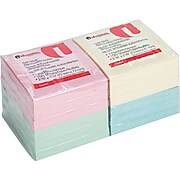 Universal Economical Self-Stick Notes, Assorted Pastel Colors, 3" x 3", 12 100-Sheet Pads/Pk