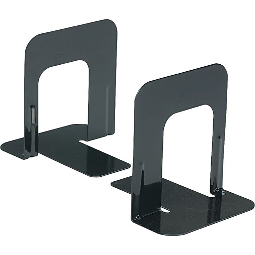 Universal Standard Economy Metal Bookends, Black Enamel, 5"H x 4 7/10"W