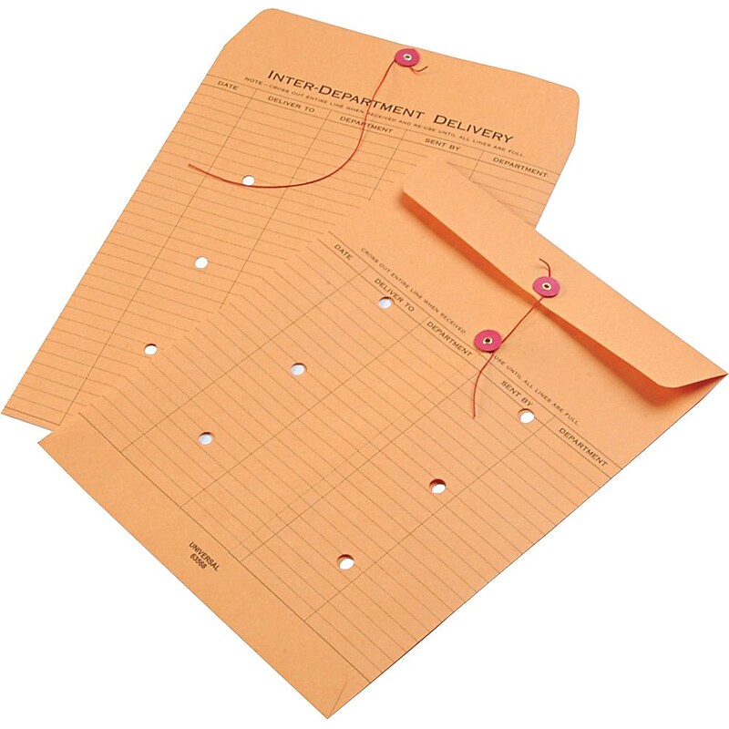 Universal String/Button Interoffice #97 Envelopes, 10 x 13, Kraft, 100/Box image 1