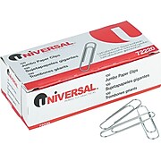 Universal Sparco Smooth Finish Jumbo Paper Clips, Silver, .045 Gauge, 1,000/Pk