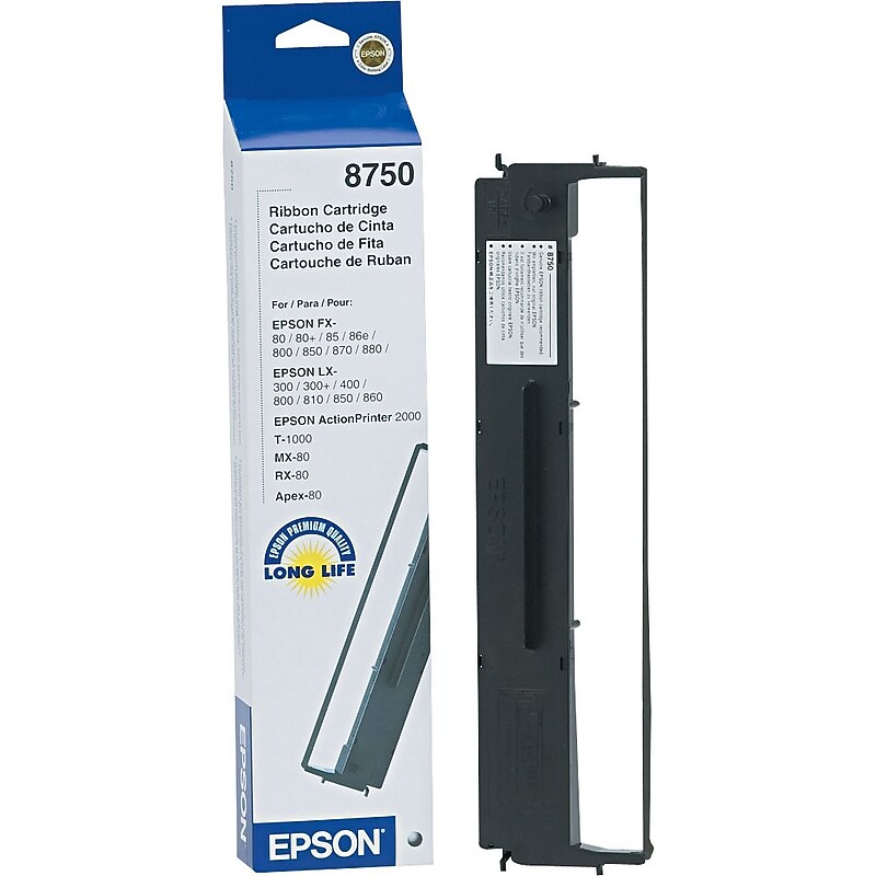 Epson Black Dot-Matrix Printer Ribbon (8750) image 1