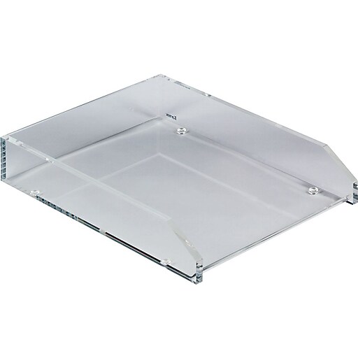 Clear Acrylic Single Letter Tray, Front Load, SelfStacking, Letter