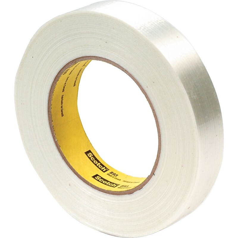 3M Economy Grade Glass Filament Tape, 3" Core, Clear, 24mm x 55m, 1/Rl (893-1) image 1