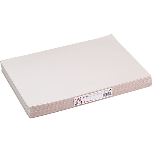 Pacon 3409 White Unlined Newsprint, 12 x 18 - 500 sheets