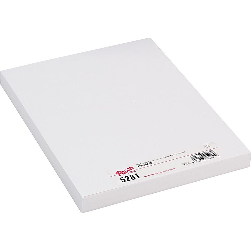 Pacon 125-lb. Tagboard, 9" x 12", White, 100/Pack (5281) image 1