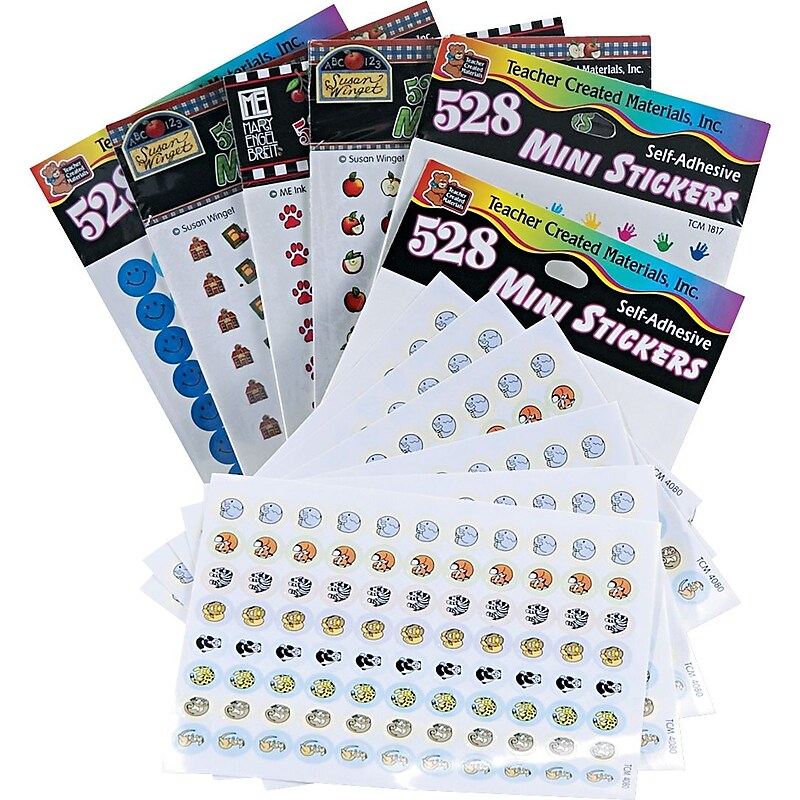 Mini Stickers Variety Pack, 6 Designs, 3,168 Stickers/Pk image 1