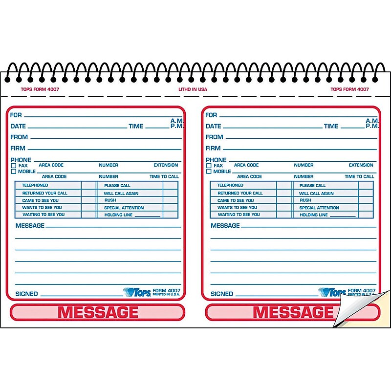 Tops® Top-bound Message Book image 1