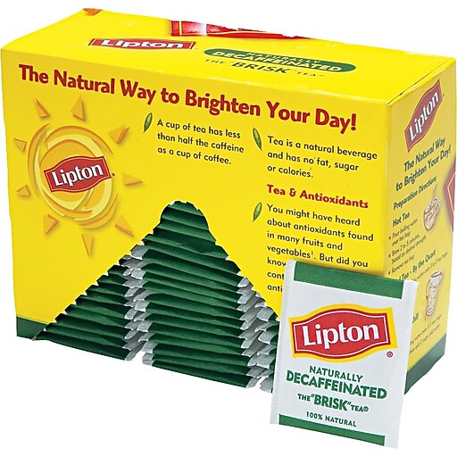 Lipton® Single Serve Tea Bags, Decaffeinated, 72 Tea Bags/Box Staples