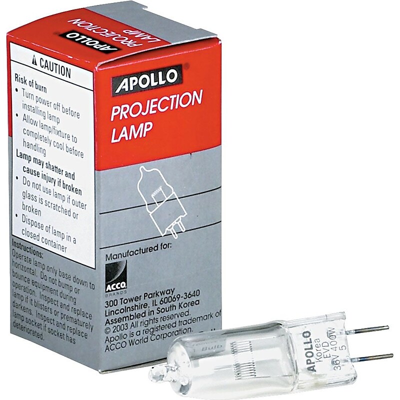 Apollo Overhead Projector Replacement Lamp, EVD, 36 Volts image 1