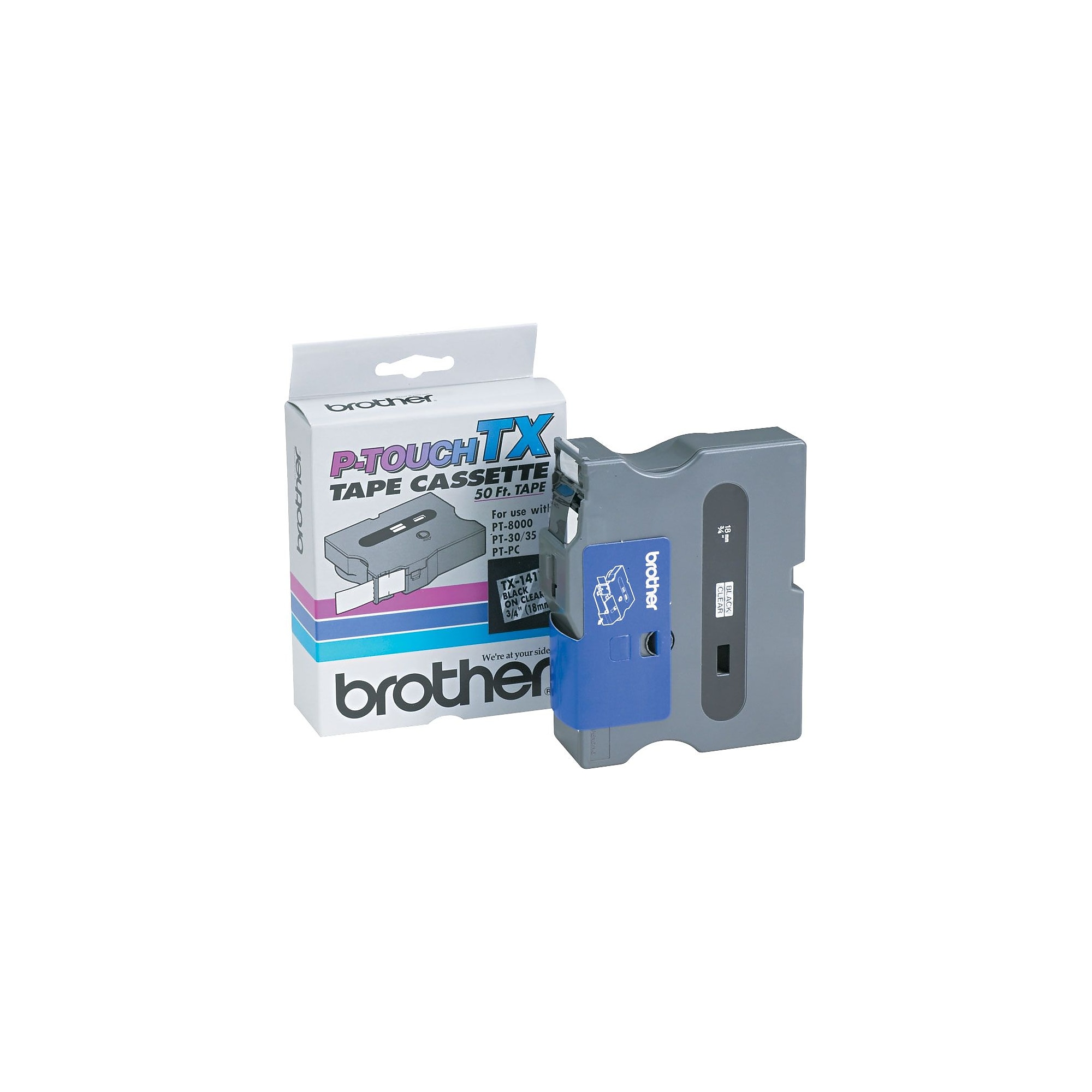 Brother TX TX-1411 Printer Label, 3/4″W, Black on Clear Sansujyuku sansujyuku.com