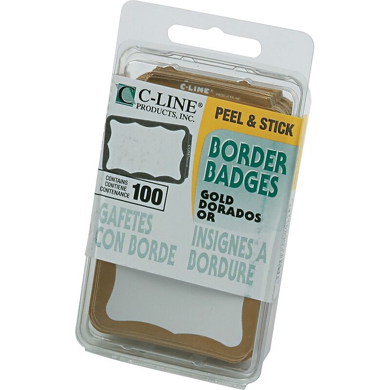C-Line Name Badge, Gold Border, 3 1/2" x 2 1/4" (92266) image 1