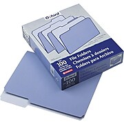 Esselte Top Tab File Folders, 1/3 Tab Cut, Lavender, LETTER-size Holds 8 1/2" x 11", 100/Bx