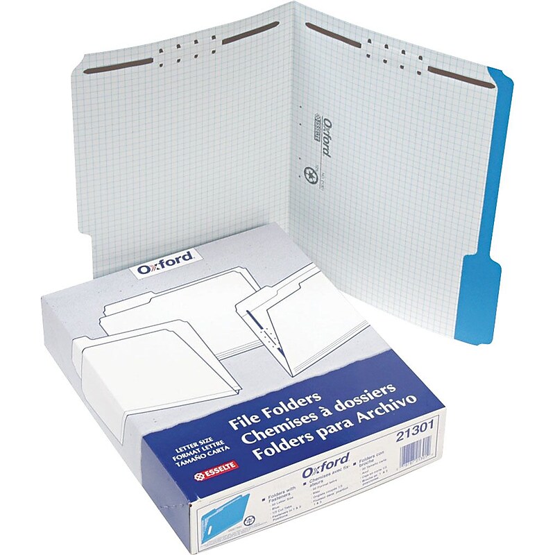 Pendaflex Reinforced Top Fastener Folders, 1/3 Cut, Letter, Blue, 50/Box (21301) image 1