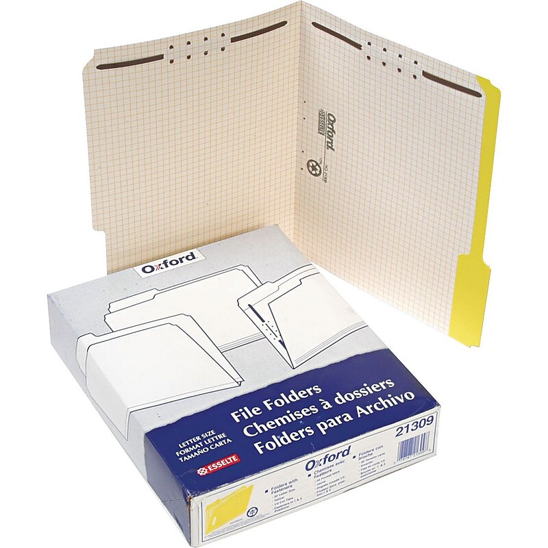 Pendaflex File Folder, 2 Tab, Letter Size, Yellow, 50/Box (PFX 21309) image 1