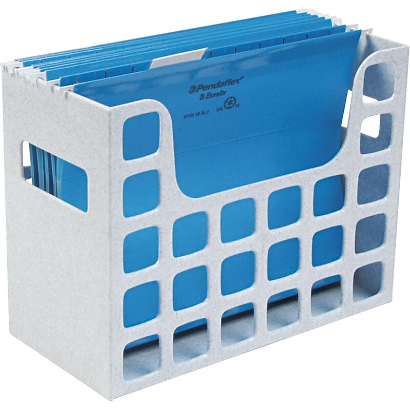 Oxford Decoflex Hanging File Folder Box, Plastic, Granite, 9 1/2"H x 12 3/16"W x 6"D (ESS23054) image 1