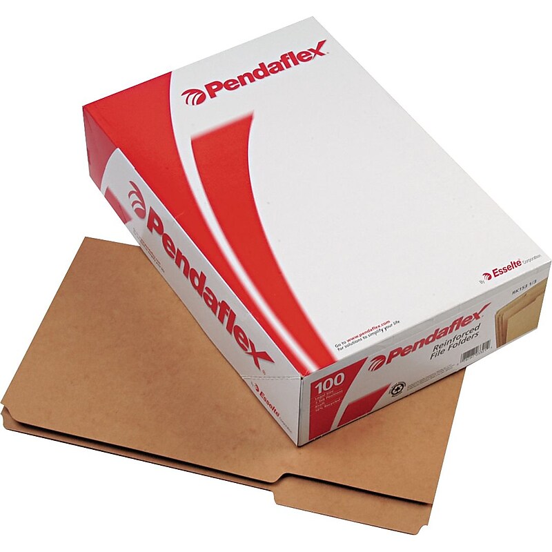 Pendaflex Recycled File Folder, 1/3-Cut Tab, Legal Size, Brown, 100/Box (RK1531/3) image 1