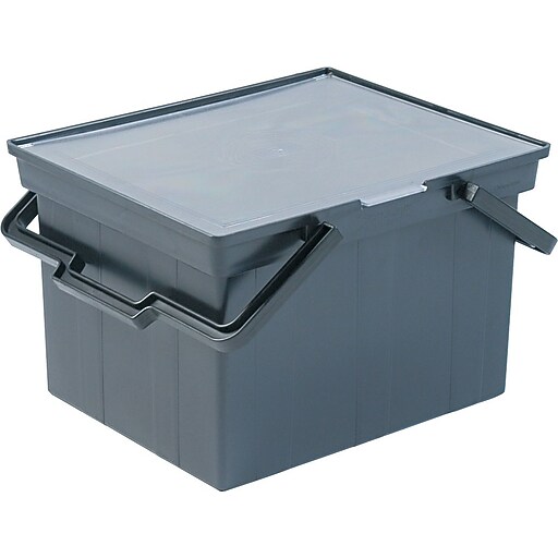 Advantus Companion Portable File Storage Box, Letter/Legal, Black