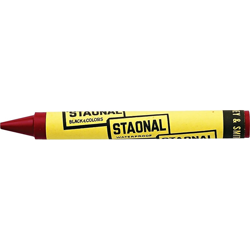 Crayola® Staonal Marking Crayon, 5" Long, 9/16" Diameter, Red, 8/Box (520002) image 1