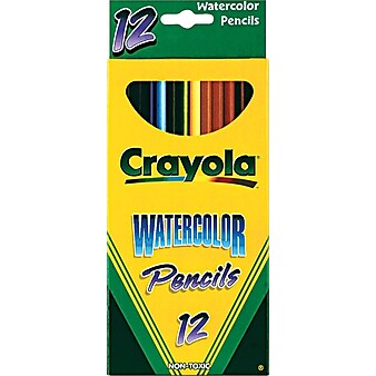 Crayola Watercolor Colored Pencils, Assorted Colors, 12/Box (68-4302)