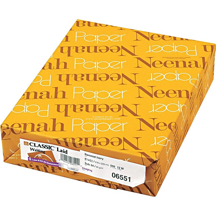 Neenah Classic Laid Premium Writing Paper, Baronial Ivory