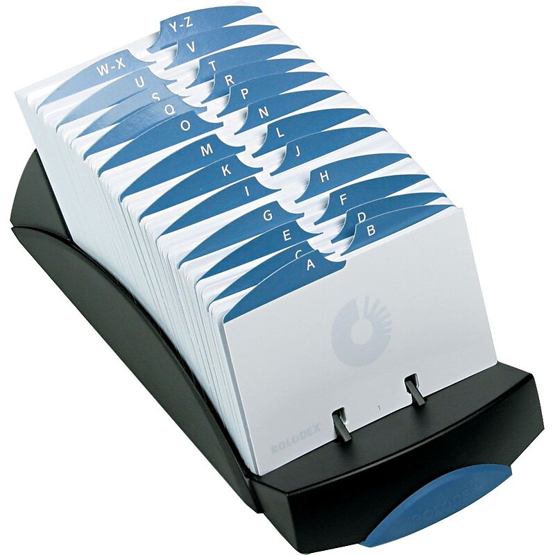 Rolodex Open Tray Card File, Holds 500, Black, 3" X 5" image 1