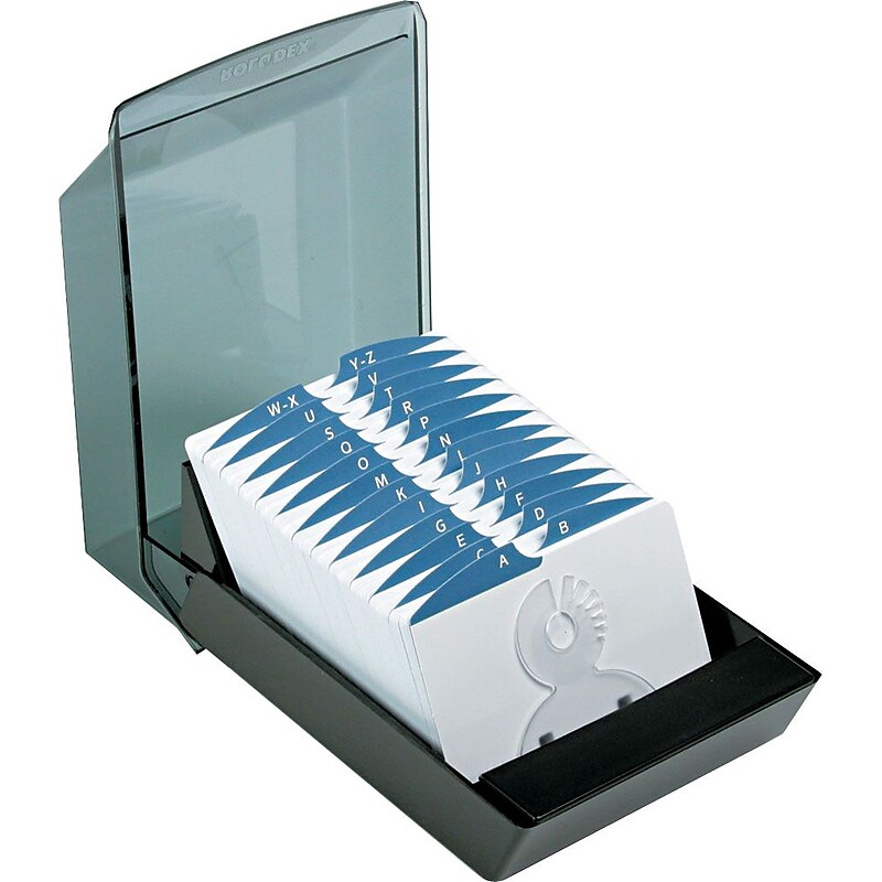 Rolodex VIP Series Covered Card File, 3" x 5", Black image 1