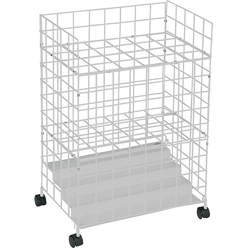 Safco Wire Mobile File Cart with Lockable Wheels, White (3088) | Staples