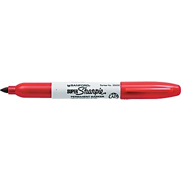 Sharpie Super Permanent Marker, Fine Tip, Red (33002)