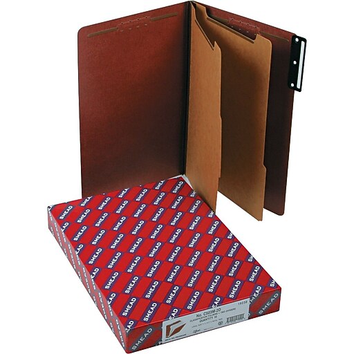 Smead Pressboard 3Tab Classification Folders, 2Fasteners w/SafeSHIELD