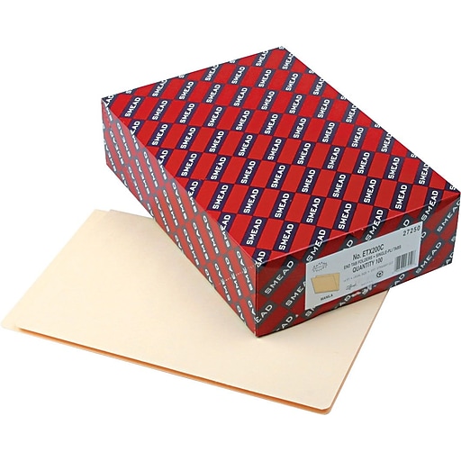 Staples Reinforced End Tab File Folder, Straight Cut