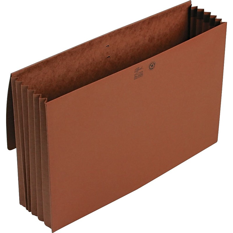Smead Expanding Wallet with Cloth Tie Closure, 5-1/4" Expansion, Legal, Redrope (71075) image 1