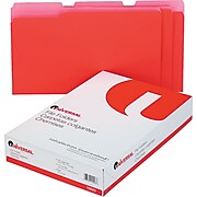 Universal© Top Tab File Folders, Red/Pink, Legal, Holds 8 1/2"H x 14"W, 100/Bx