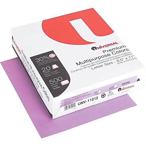 Premium Colored Copier/Laser Printer Paper, 81/2 x 11, Orchid, 500/Ream at Staples