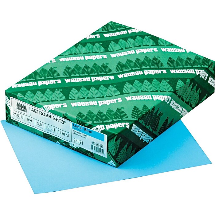 Astrobrights Colored 24 lb. Paper, Lunar Blue, 8 1/2