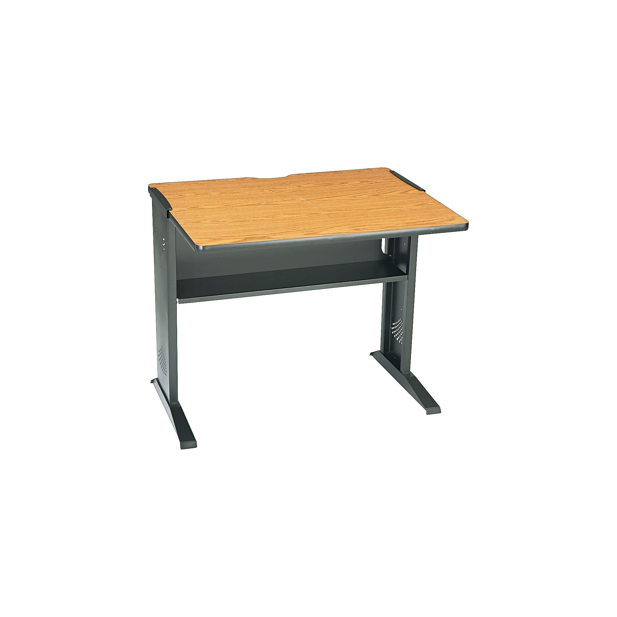 Safco 48″ Workstation Desk, Medium Oak/Mahogany (1931) Sansujyuku sansujyuku.com