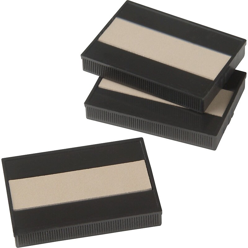 Offistamp Dry Replacement Pads, Black Ink, 3/Pack (034514) image 1