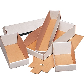 Staples® Open Top Bin Boxes, White, 50/Bundle (BSBWZ618)