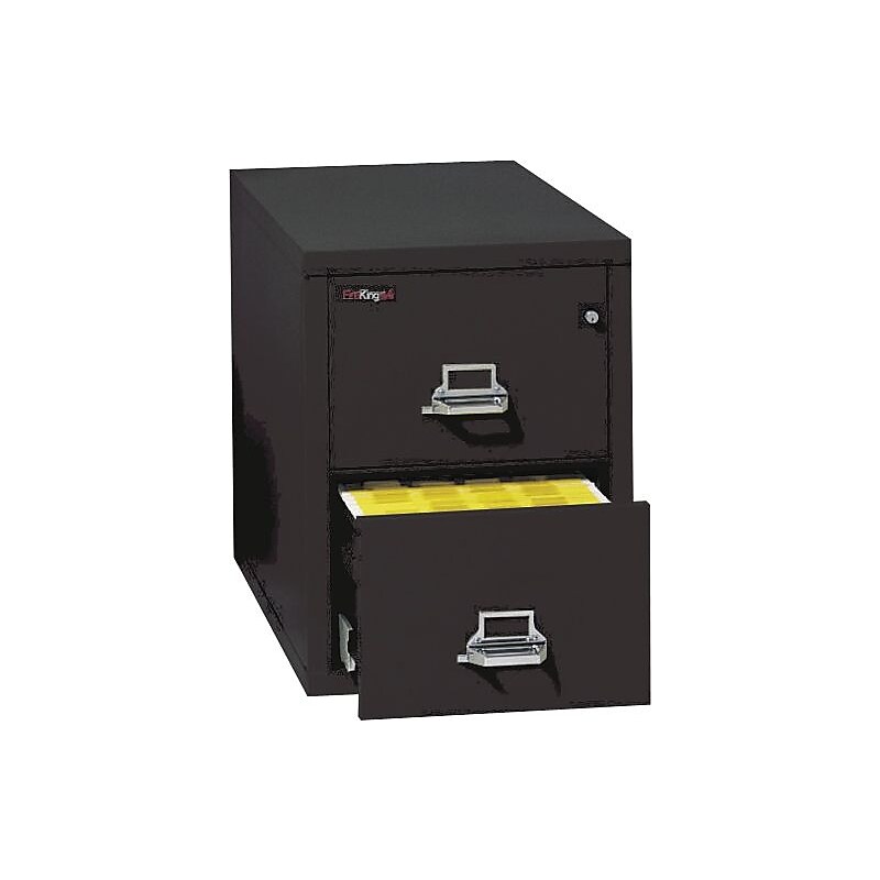 FireKing 1-Hour 2-Drawer 31" Letter Fire Resistant Vertical Cabinet, Black image 1