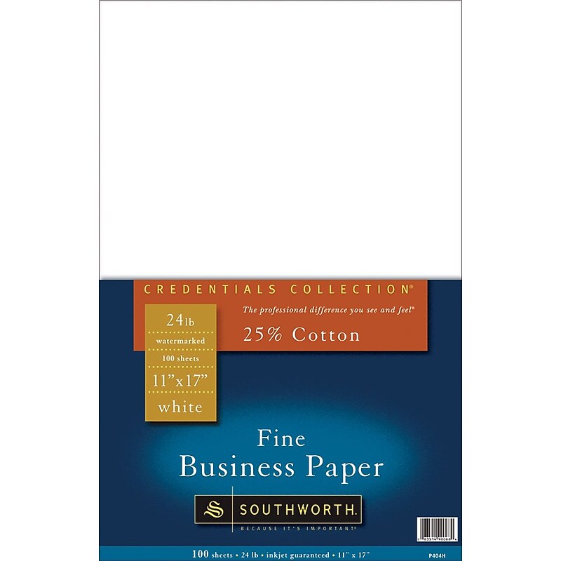 Southworth® Fine Business Paper, 24 lb., 11" x 17", White image 1