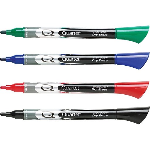 Quartet® EnduraGlide™ Fine Point DryErase Markers, Assorted, 4/Pack