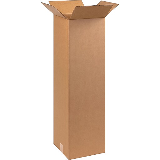 SI Products 10" x 10" x 36" Shipping Boxes, 32 ECT, Kraft, 25/Bundle