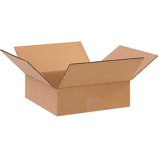 10" x 10" x 3" Shipping Boxes, 32 ECT, Kraft, 25/Bundle (BS101003