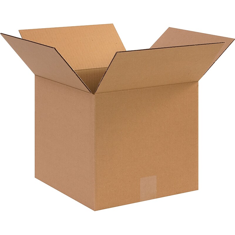 12" x 12" x 11" Shipping Boxes, Corrugated Cardboard, Brown, 25/BD (121211) image 1