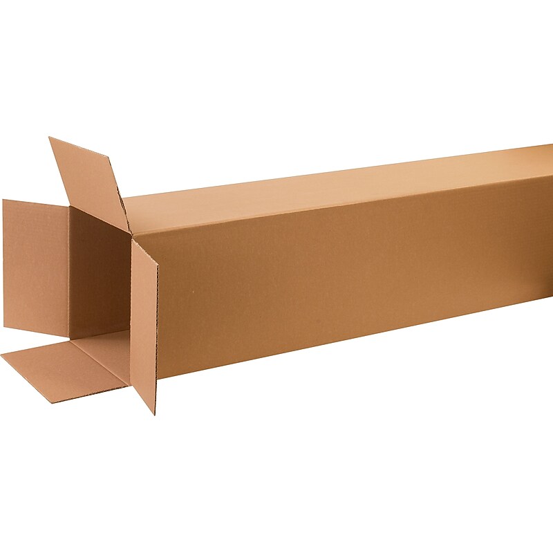 12" x 12" x 60" Shipping Boxes, 32 ECT, Kraft, 10/Bundle (BS121260) image 1