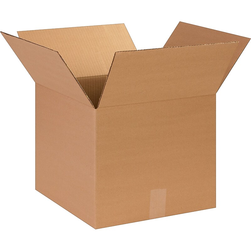 14" x 14" x 12" Shipping Boxes, 32 ECT, Brown, 25/Bundle (141412) image 1