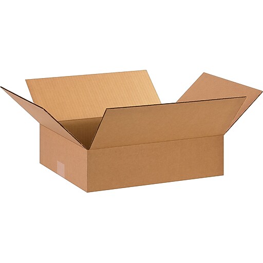 15" x 12" x 4" Shipping Boxes, 32 ECT, Brown, 25/Bundle (15124) Staples